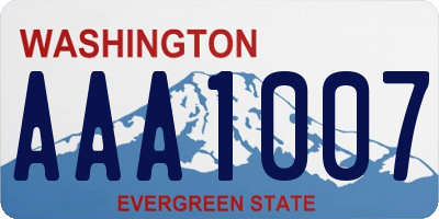 WA license plate AAA1007