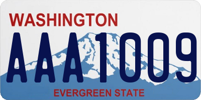 WA license plate AAA1009