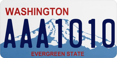 WA license plate AAA1010