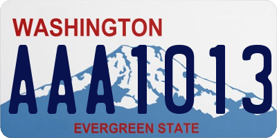 WA license plate AAA1013