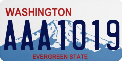 WA license plate AAA1019