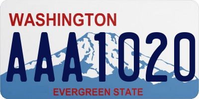 WA license plate AAA1020