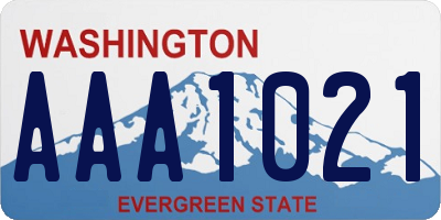 WA license plate AAA1021