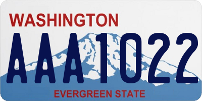 WA license plate AAA1022