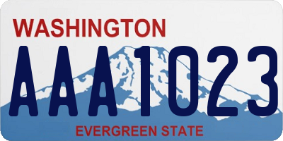 WA license plate AAA1023