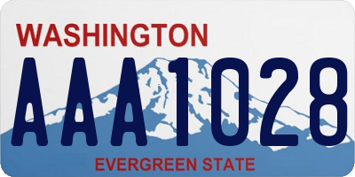 WA license plate AAA1028