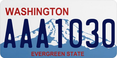 WA license plate AAA1030