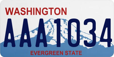 WA license plate AAA1034