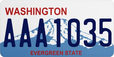 WA license plate AAA1035