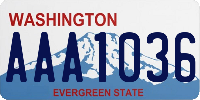 WA license plate AAA1036