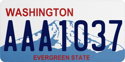 WA license plate AAA1037