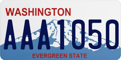 WA license plate AAA1050