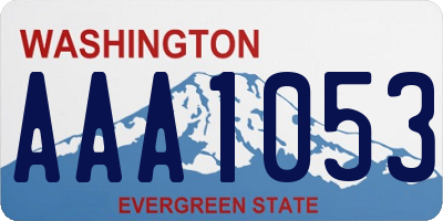 WA license plate AAA1053