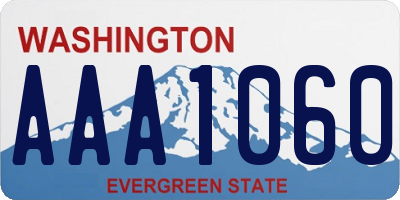 WA license plate AAA1060