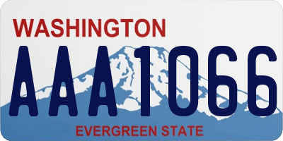WA license plate AAA1066