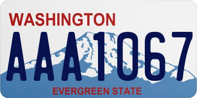 WA license plate AAA1067