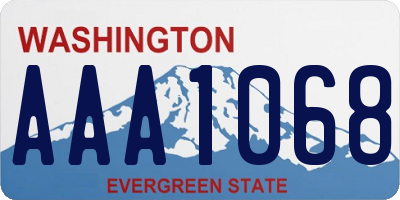WA license plate AAA1068