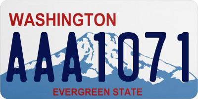 WA license plate AAA1071