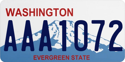 WA license plate AAA1072