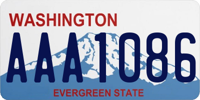 WA license plate AAA1086