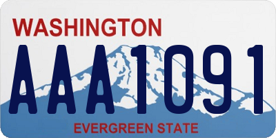 WA license plate AAA1091