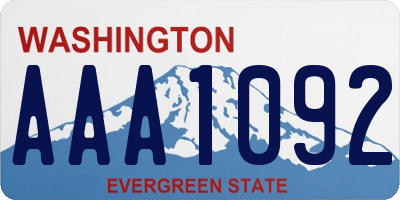 WA license plate AAA1092