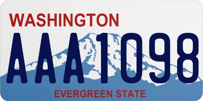 WA license plate AAA1098