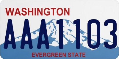 WA license plate AAA1103