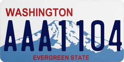 WA license plate AAA1104