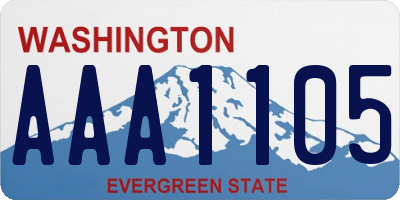 WA license plate AAA1105