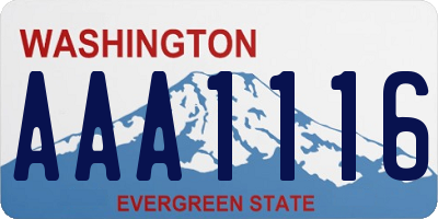 WA license plate AAA1116