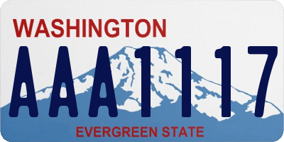 WA license plate AAA1117