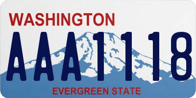 WA license plate AAA1118