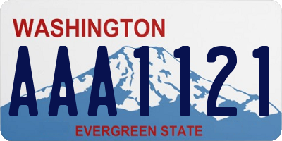 WA license plate AAA1121