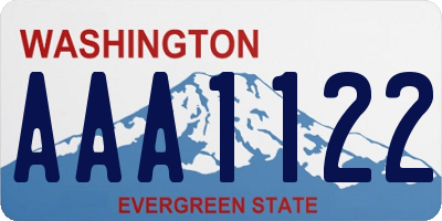 WA license plate AAA1122