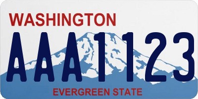 WA license plate AAA1123