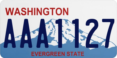 WA license plate AAA1127