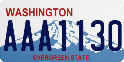 WA license plate AAA1130