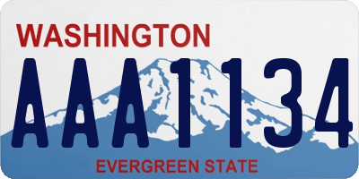 WA license plate AAA1134