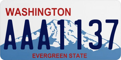 WA license plate AAA1137