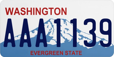 WA license plate AAA1139