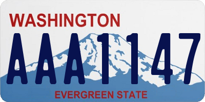 WA license plate AAA1147