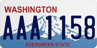 WA license plate AAA1158