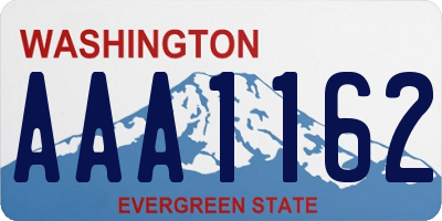 WA license plate AAA1162