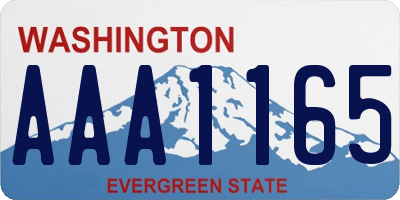 WA license plate AAA1165