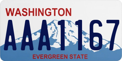 WA license plate AAA1167