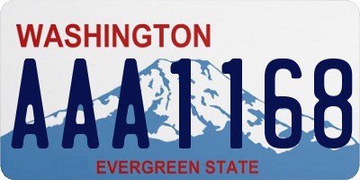 WA license plate AAA1168