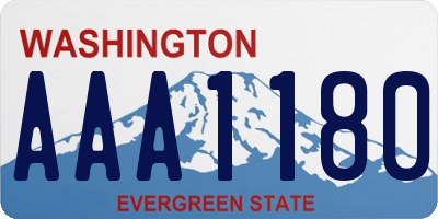 WA license plate AAA1180