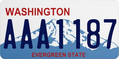 WA license plate AAA1187