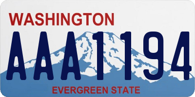 WA license plate AAA1194